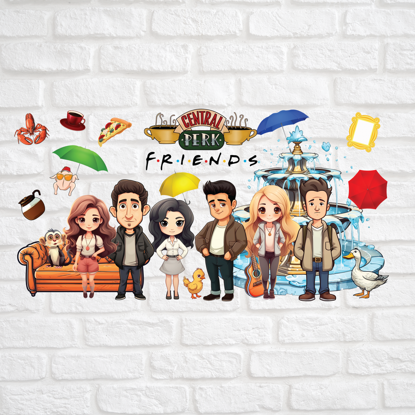 CENTRAL PERK - FRIENDS - 16oz UV DTF WRAP