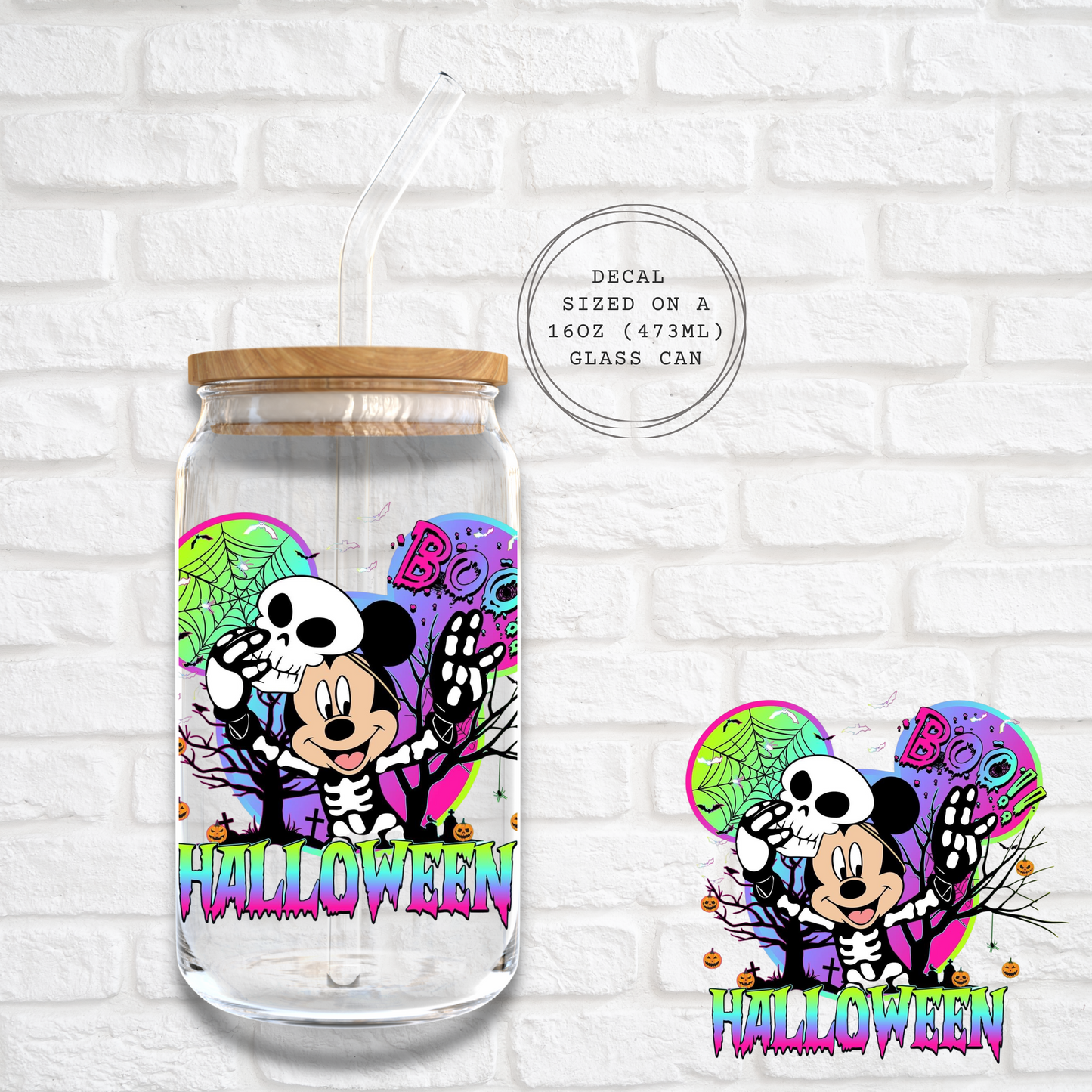 MICKEY SPOOKY BOO - UV DTF DECAL