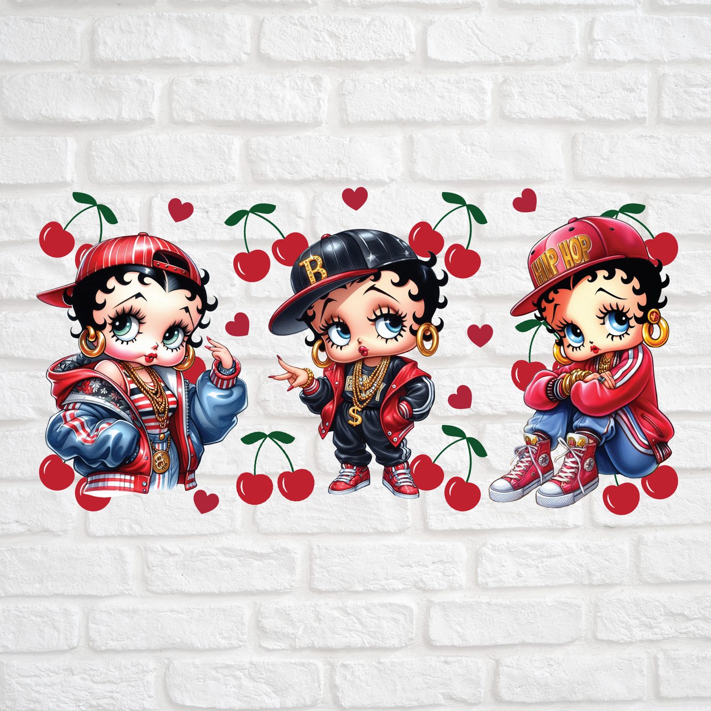 BETTY BOOP CHERRY GANGSTER - 16oz UV DTF WRAP