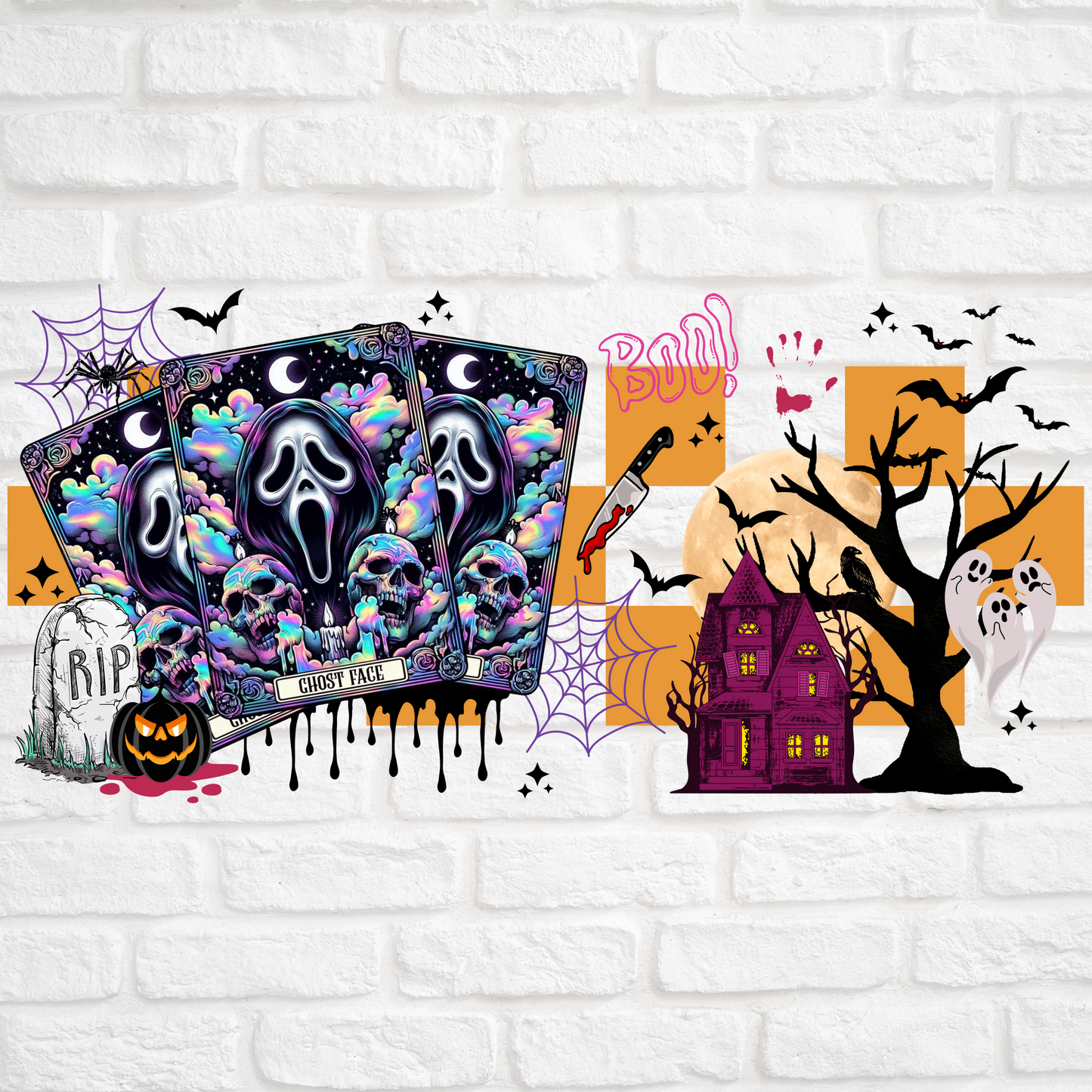 GHOST FACE TAROT CARDS - UV DTF WRAP
