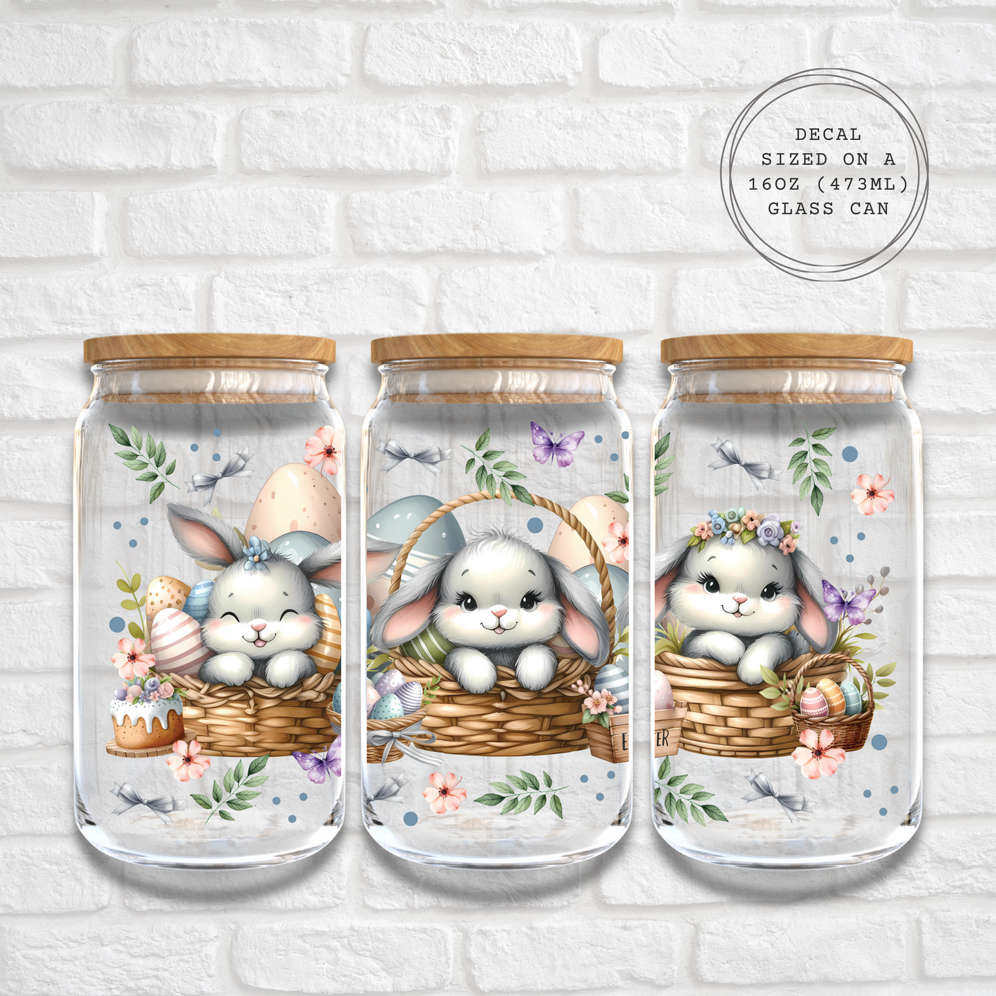Easter Bunny Baskets - 16oz UV DTF WRAP