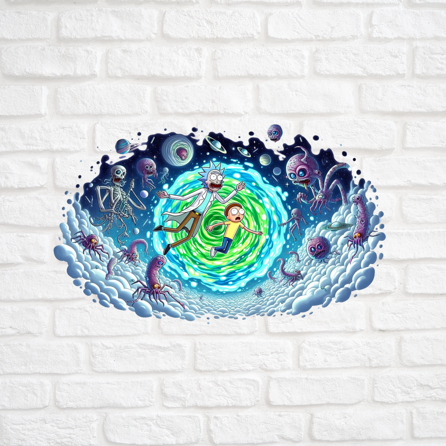 RICK AND MORTY SPACE WARP - LARGE UV DTF DECAL