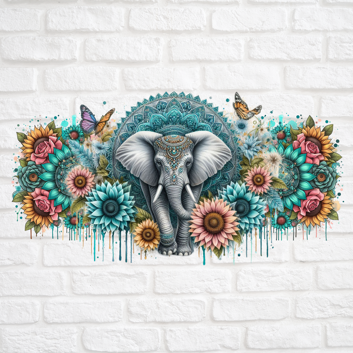 MANDALA ELEPHANT - 16oz UV DTF WRAP