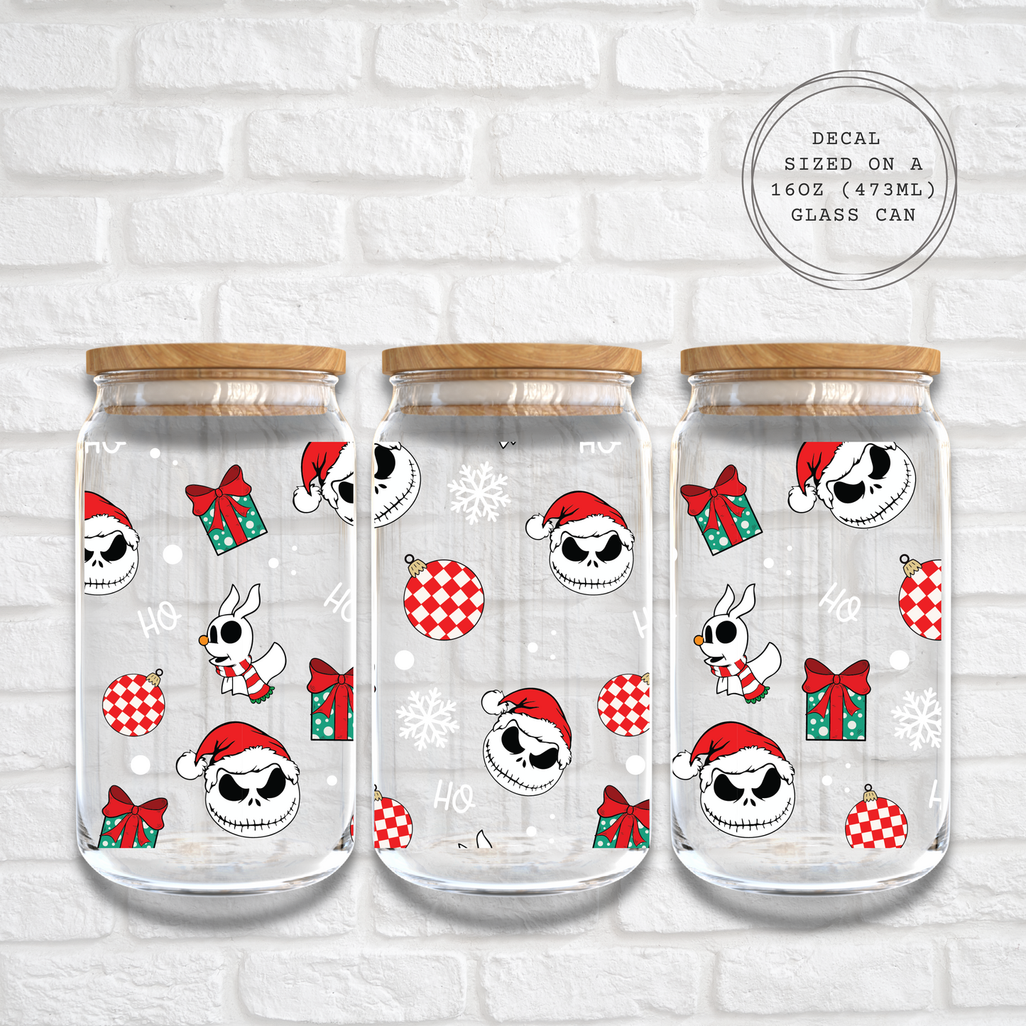 JACK SKELLINGTON CHRISTMAS - 16oz UV DTF WRAP