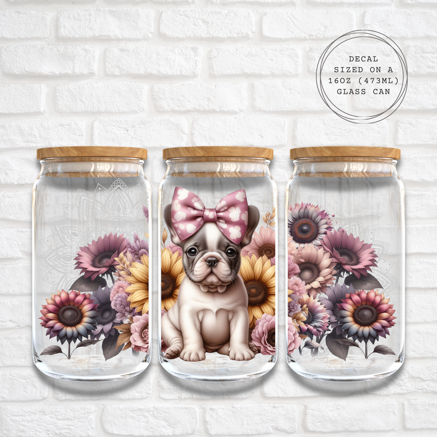 FRENCHIE BLOOMS - 16oz UV DTF WRAP