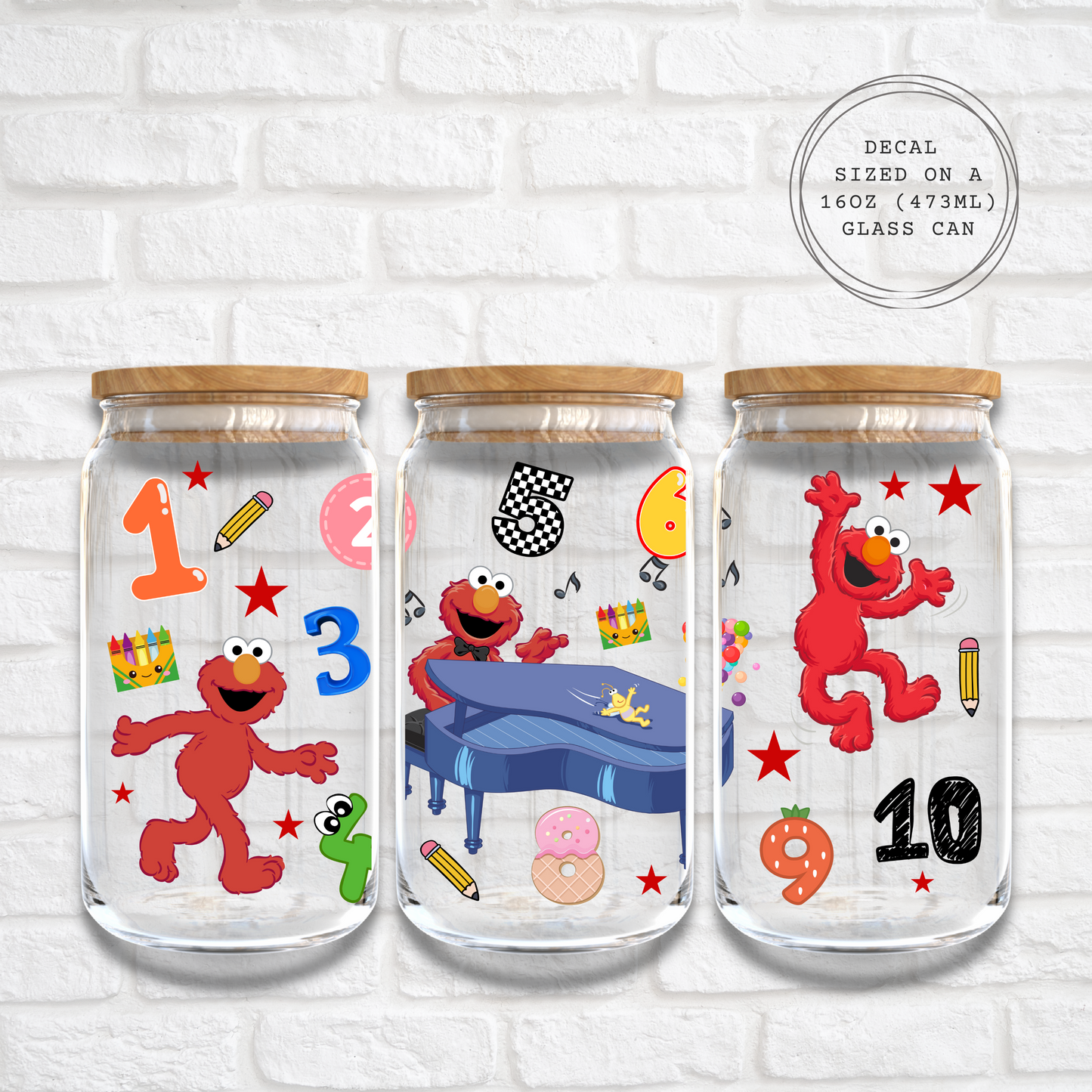 ELMO NUMBERS - 16oz UV DTF WRAP