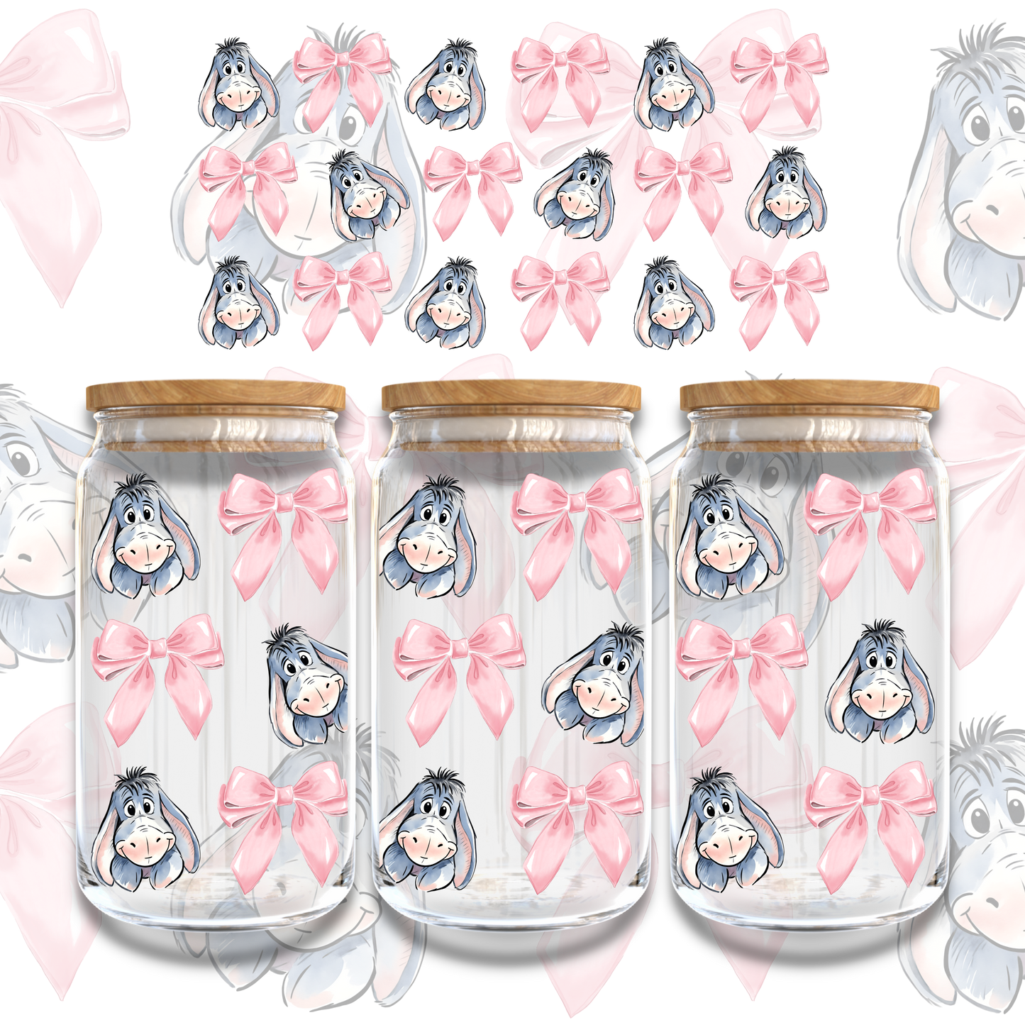 EEYORE BOWS - 16oz UVDTF WRAP