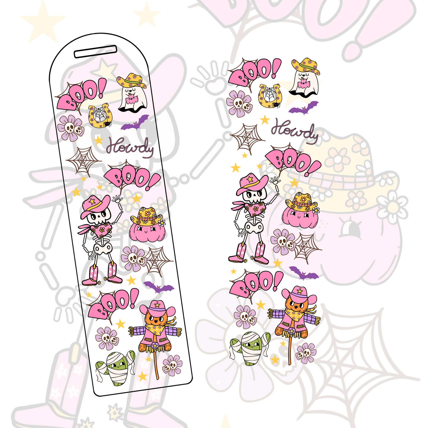 WESTERN BOO BOOKMARK UVDTF DECAL