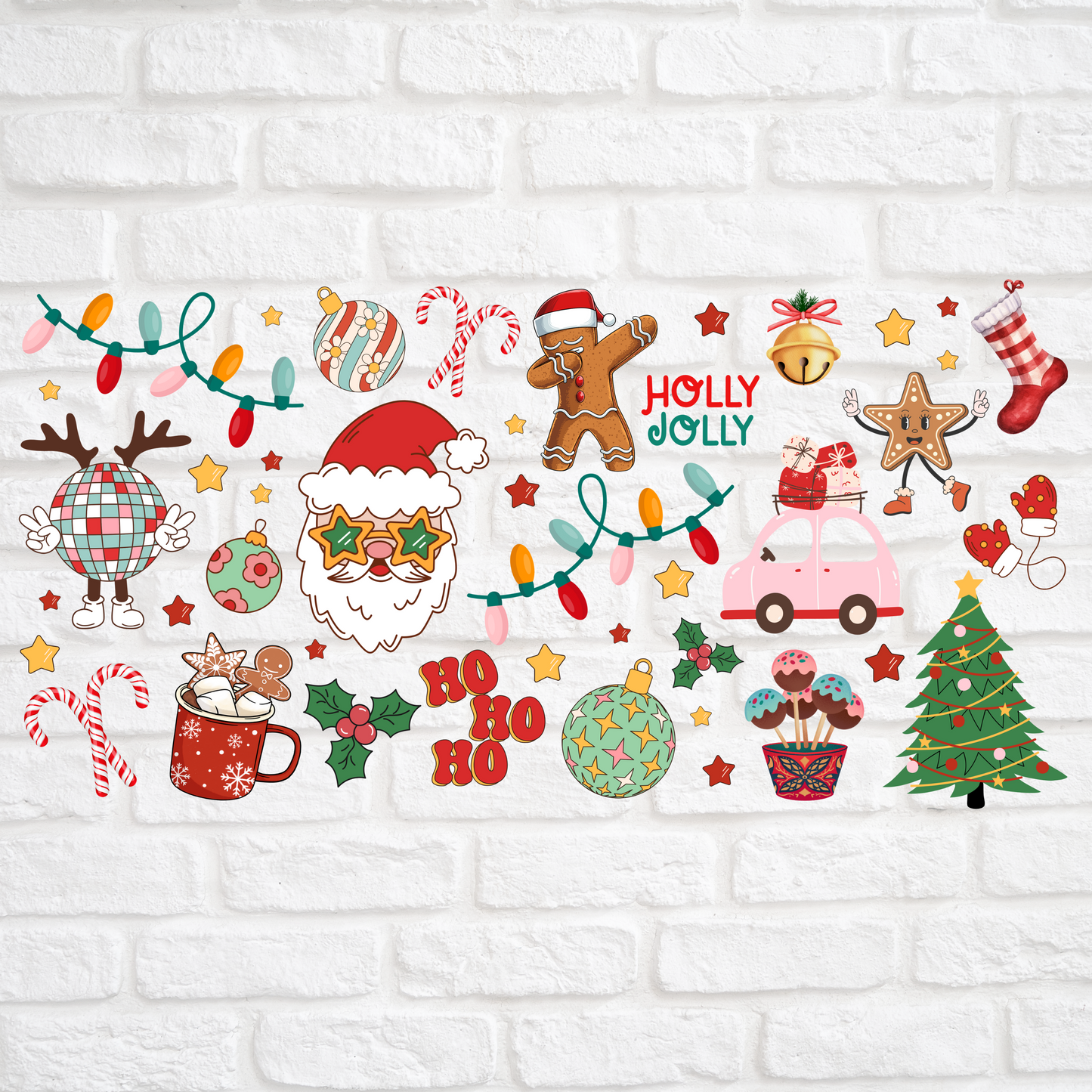RETRO SANTA - 16oz UV DTF WRAP