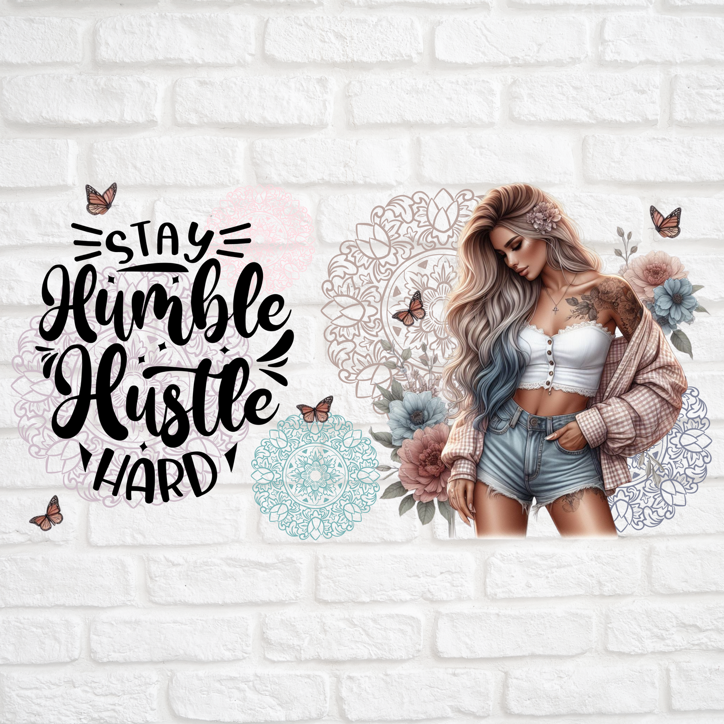 STAY HUMBLE HUSTLE HARD - 16oz UV DTF WRAP