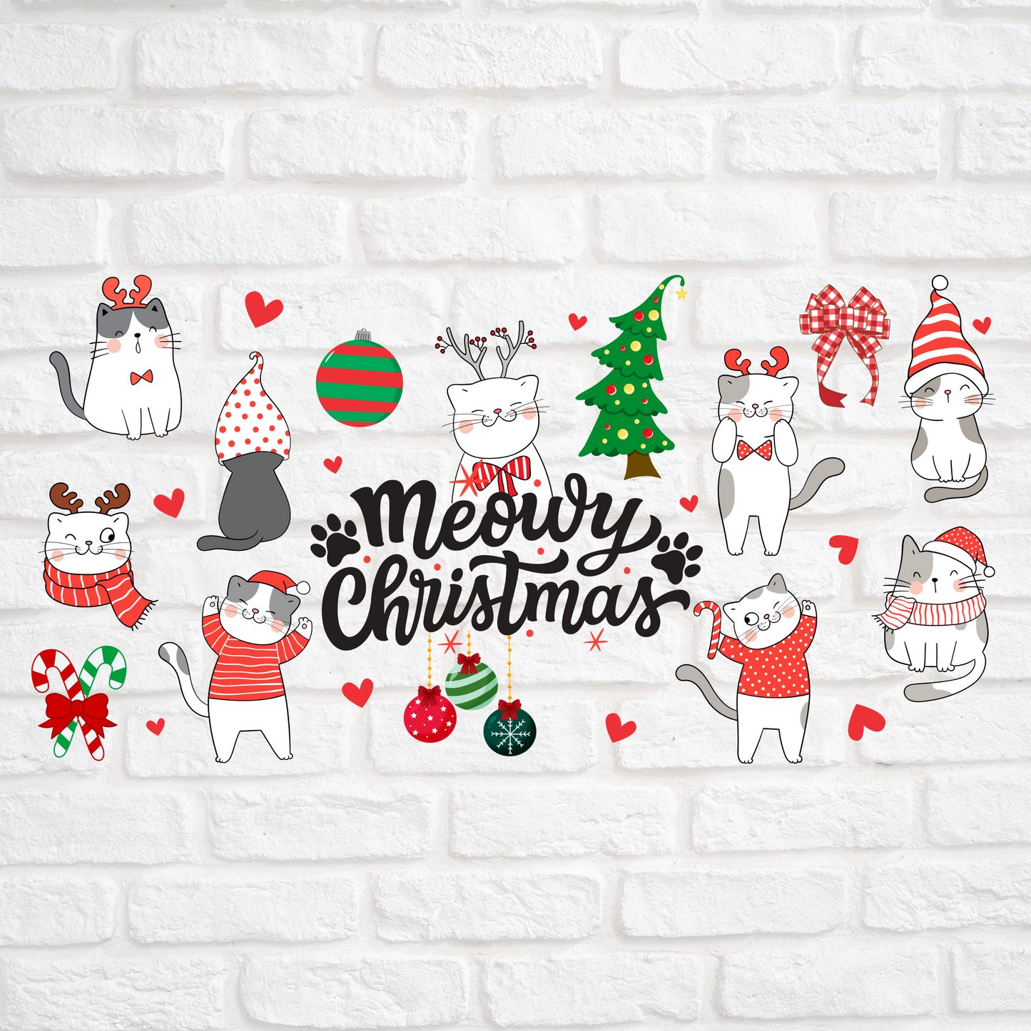 MEOWY CHRISTMAS - 16oz UV DTF WRAP