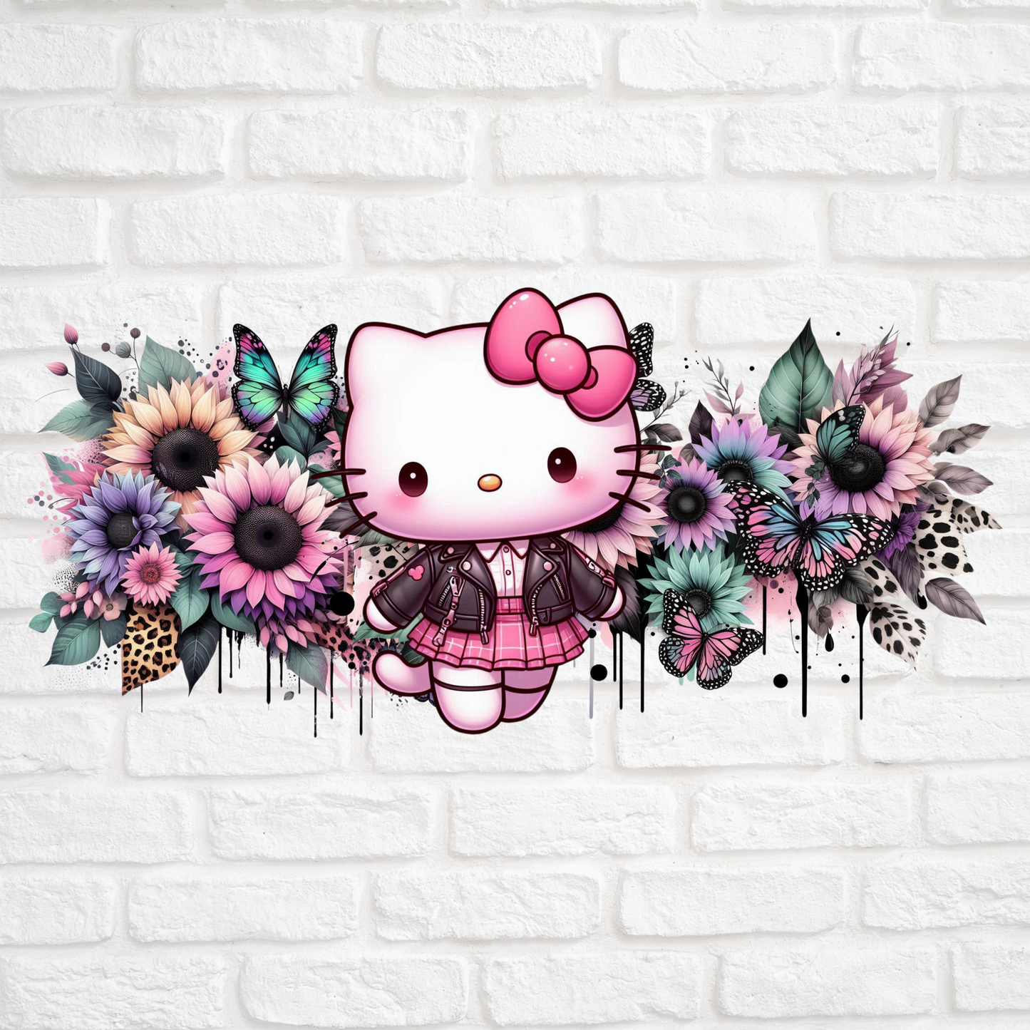 SUNFLOWER HELLO KITTY - 16oz UV DTF WRAP
