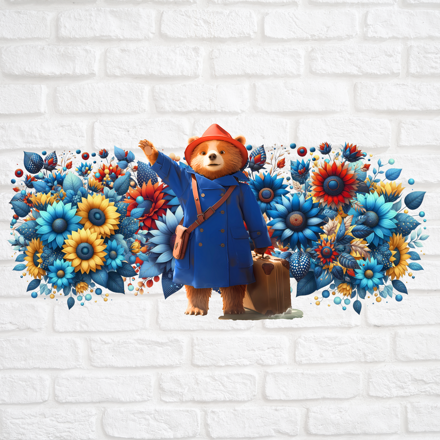 SUNFLOWER PADDINGTON BEAR- 16oz UV DTF WRAP