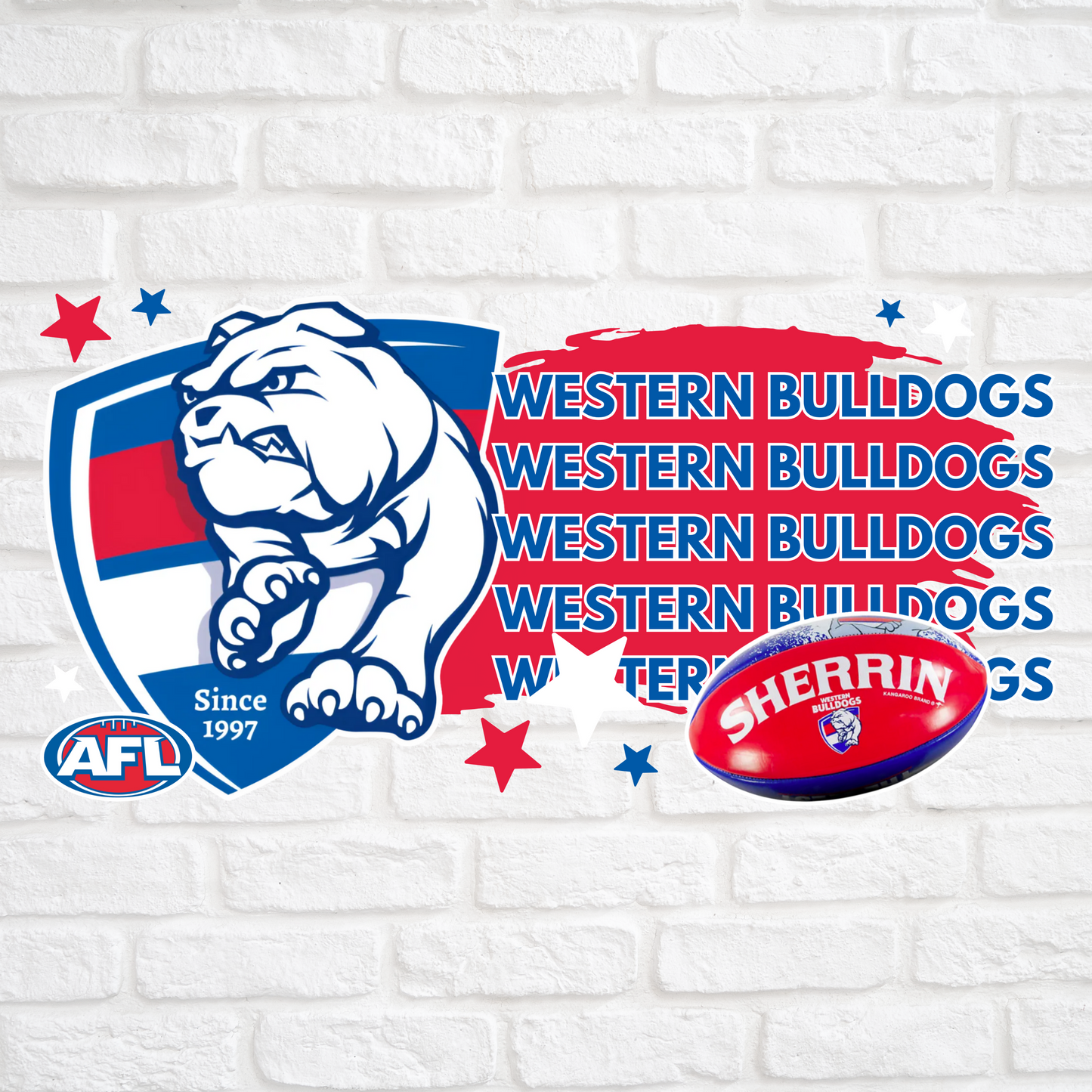 AFL WESTERN BULLDOGS 2 - 16oz UV DTF WRAP
