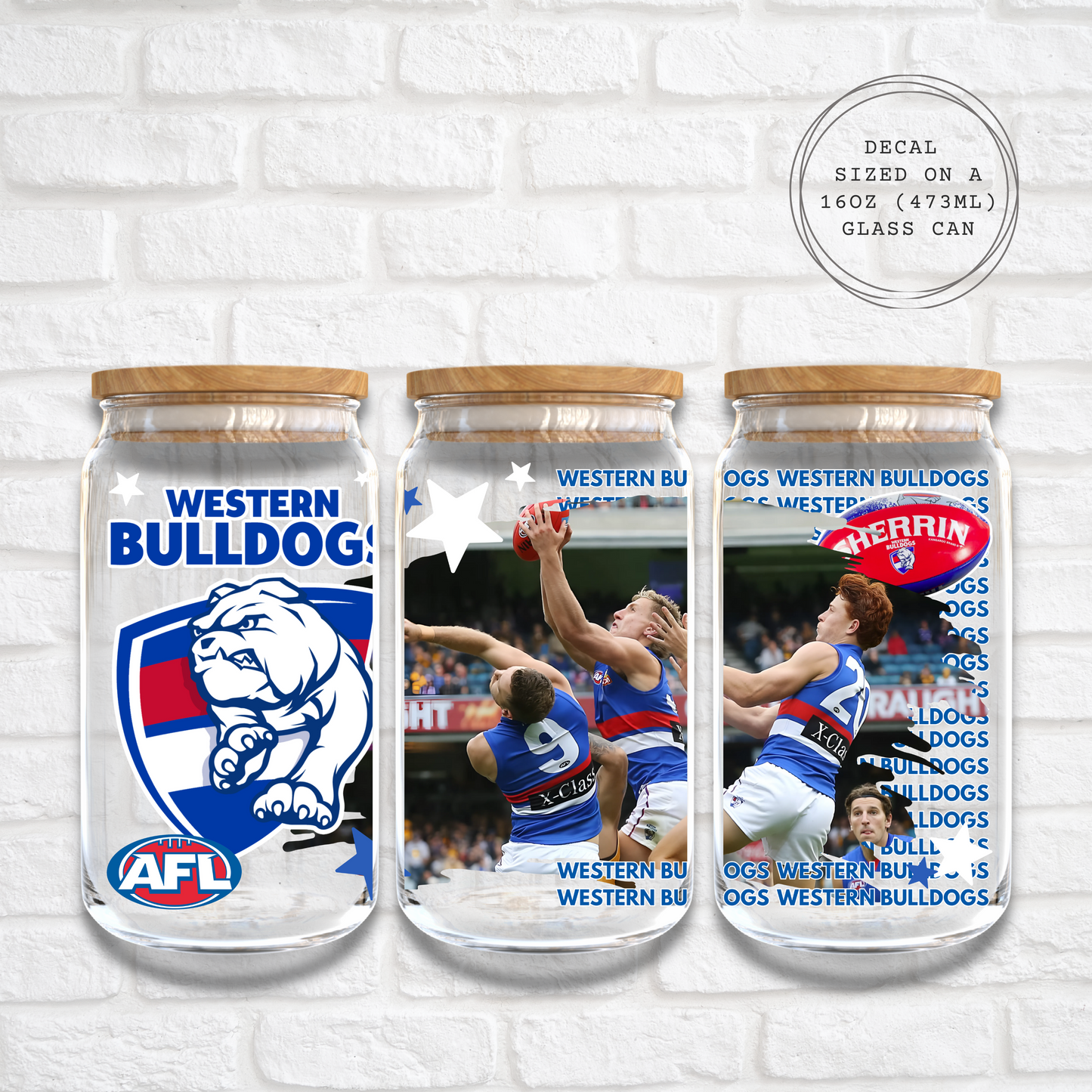 AFL WESTERN BULLDOGS 1 - 16oz UV DTF WRAP