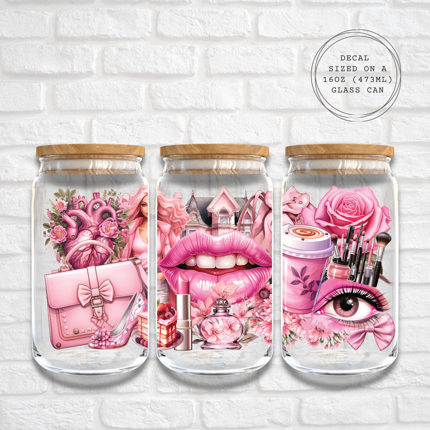PINK FASHION - 16oz UV DTF WRAP