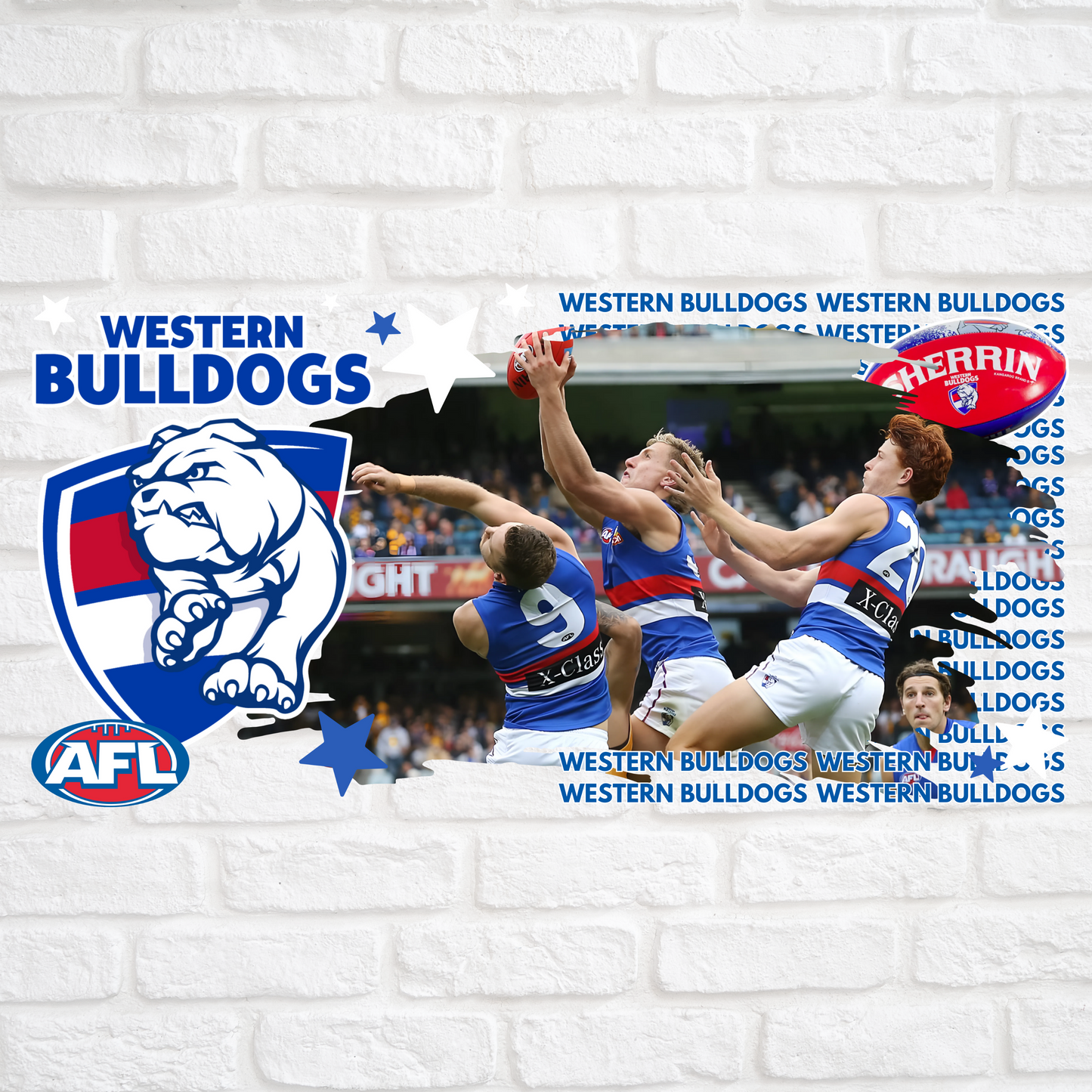 AFL WESTERN BULLDOGS 1 - 16oz UV DTF WRAP