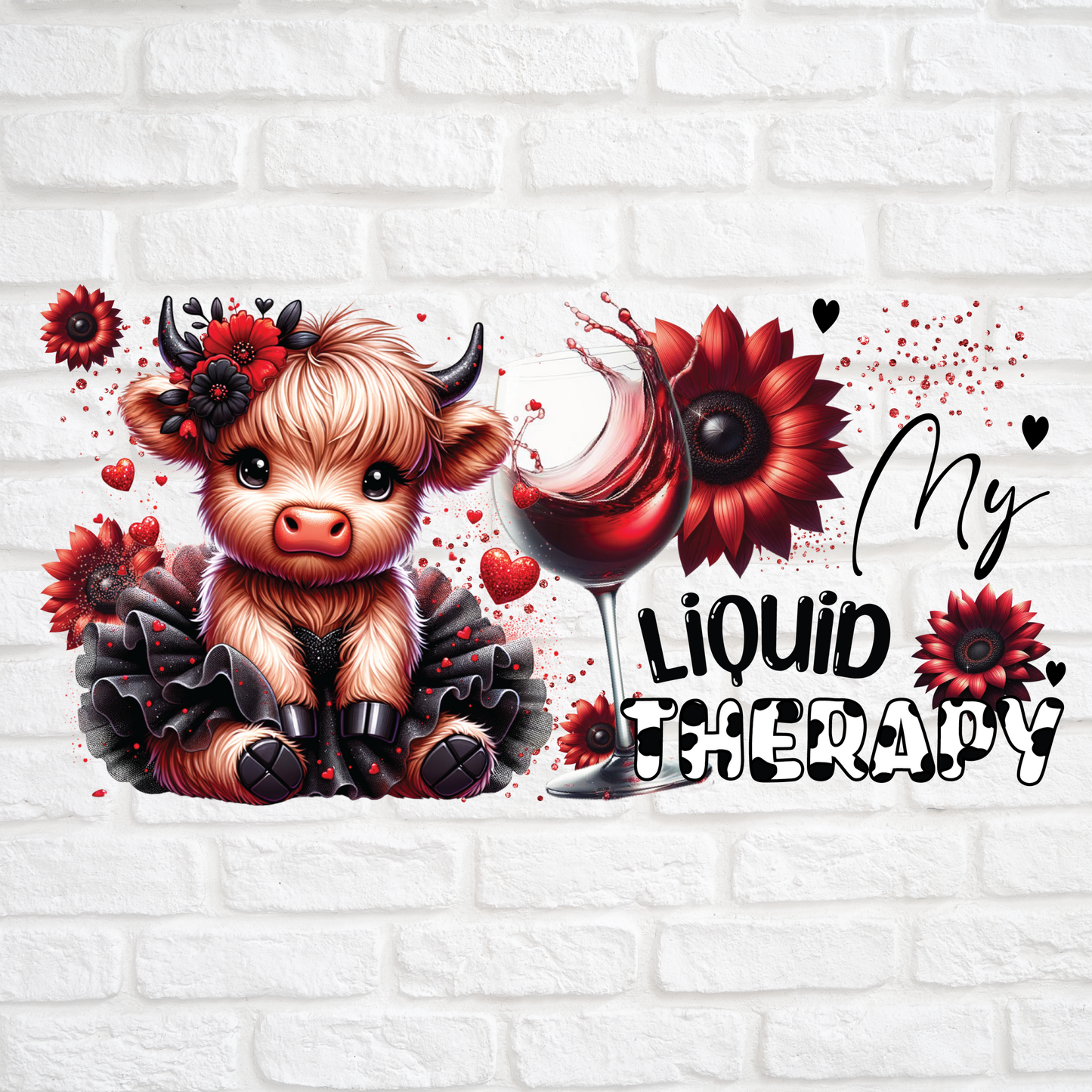 MY LIQUID THERAPY HIGHLAND COW - 16oz UV DTF WRAP