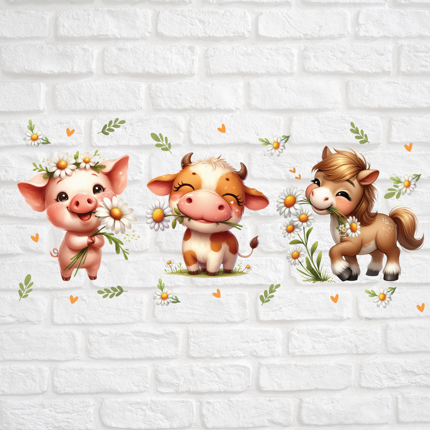 CUTE FARM ANIMALS - 16oz UV DTF WRAP