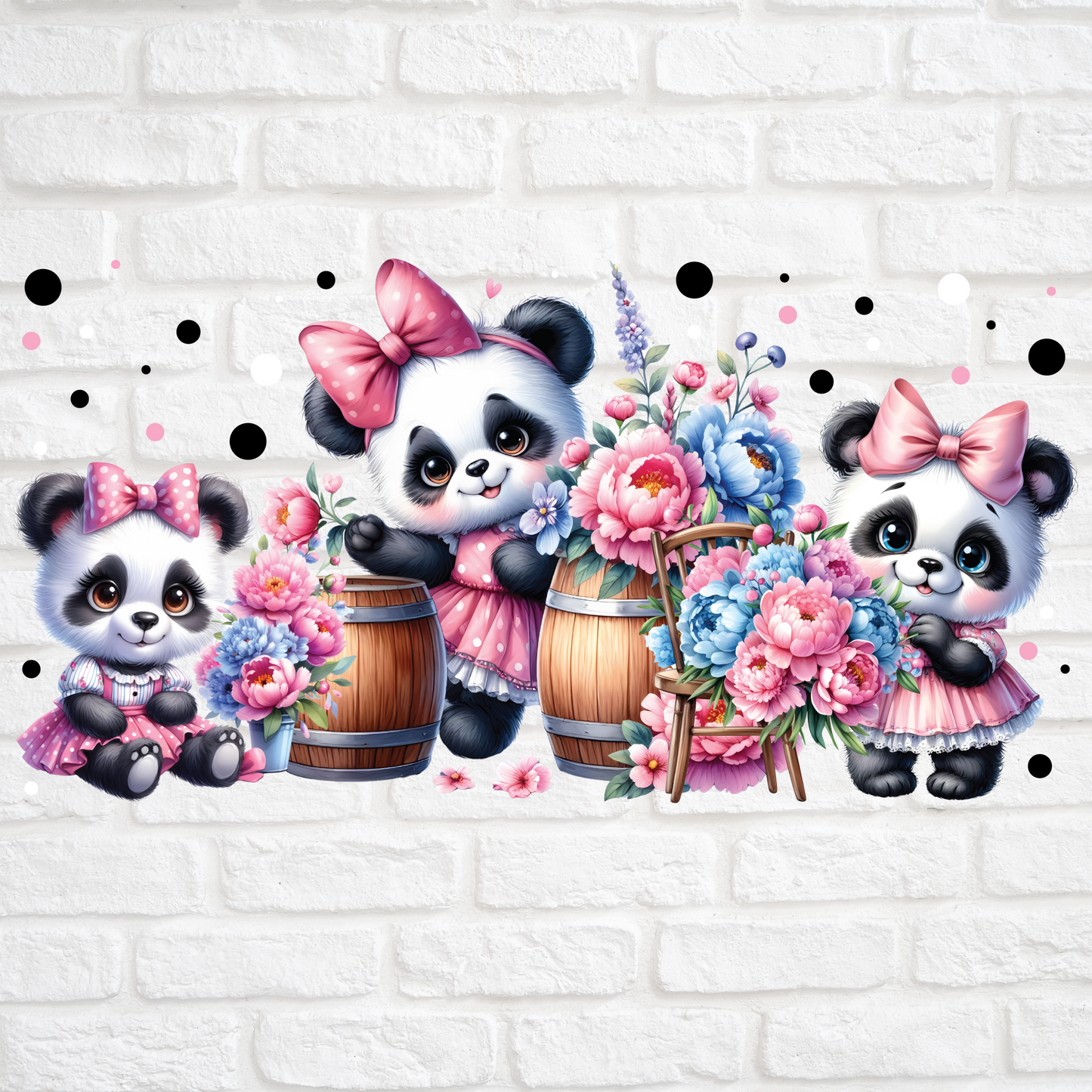 SPRING TIME PANDA - 16oz UV DTF WRAP