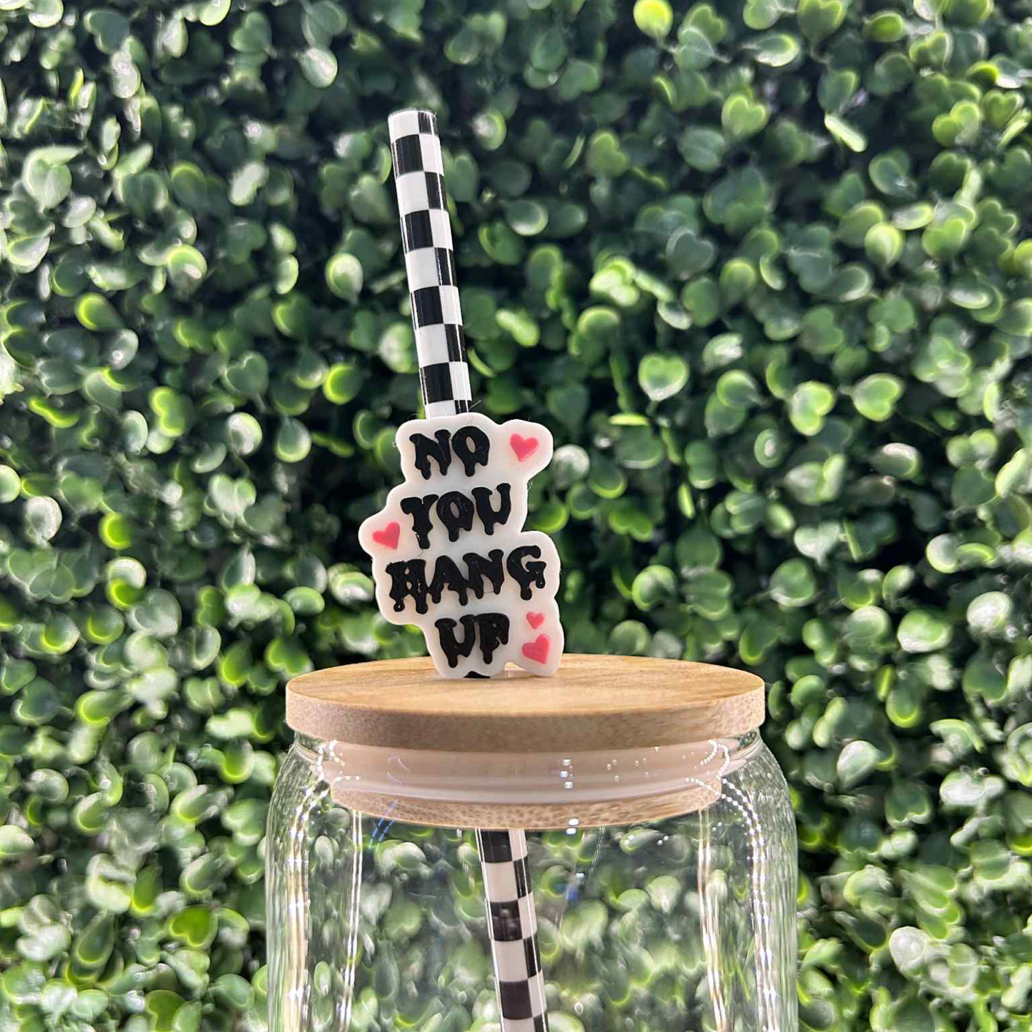 NO YOU HANG UP WHITE STRAW TOPPER