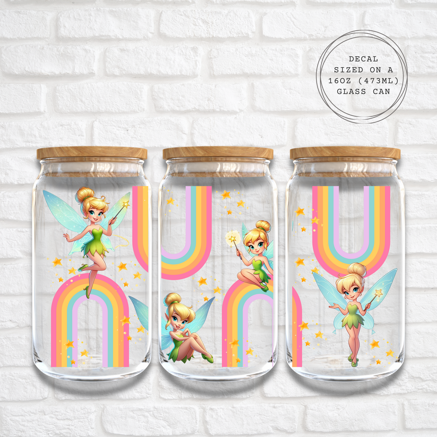 TINKERBELL RAINBOWS - 16oz UV DTF WRAP