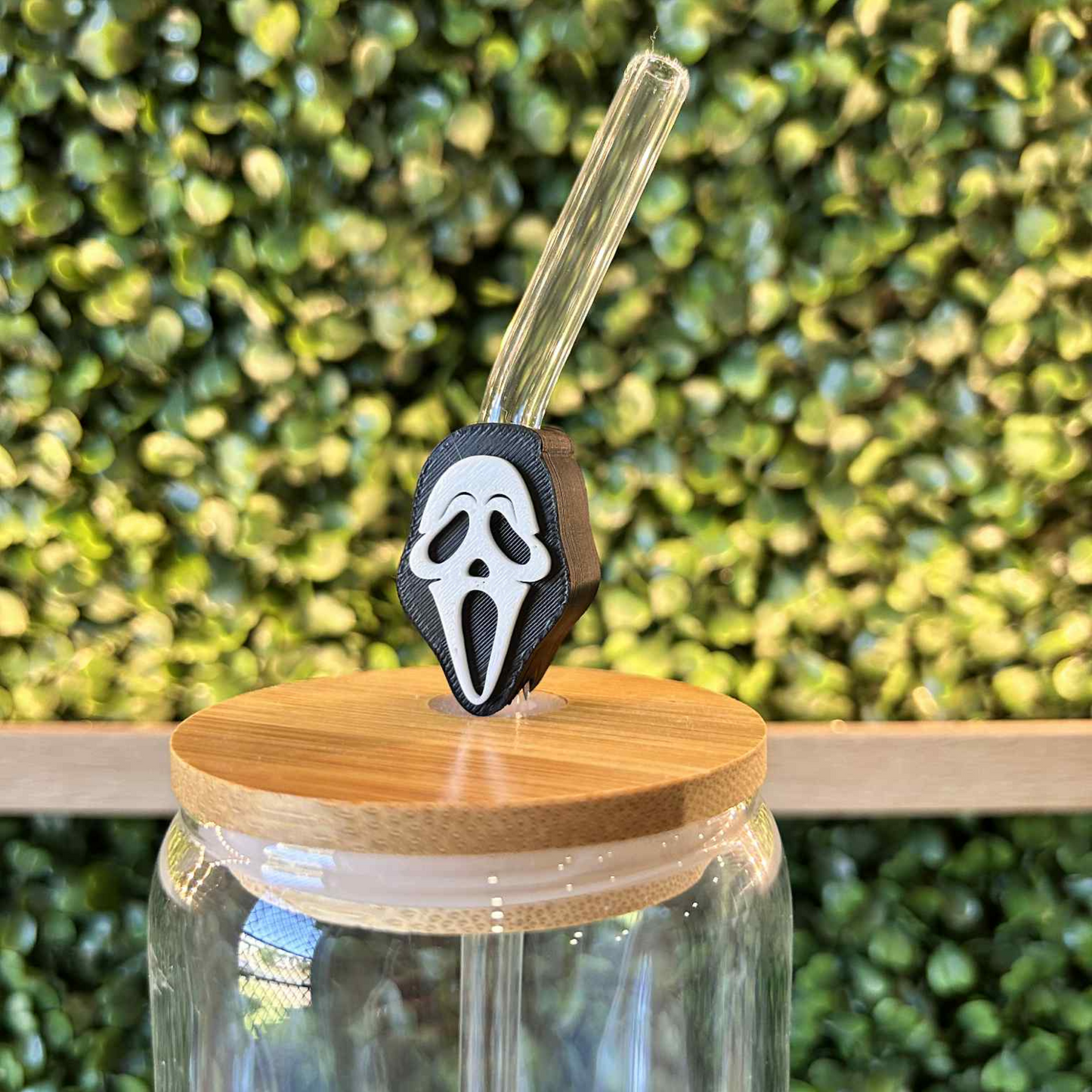 GHOST FACE STRAW TOPPER