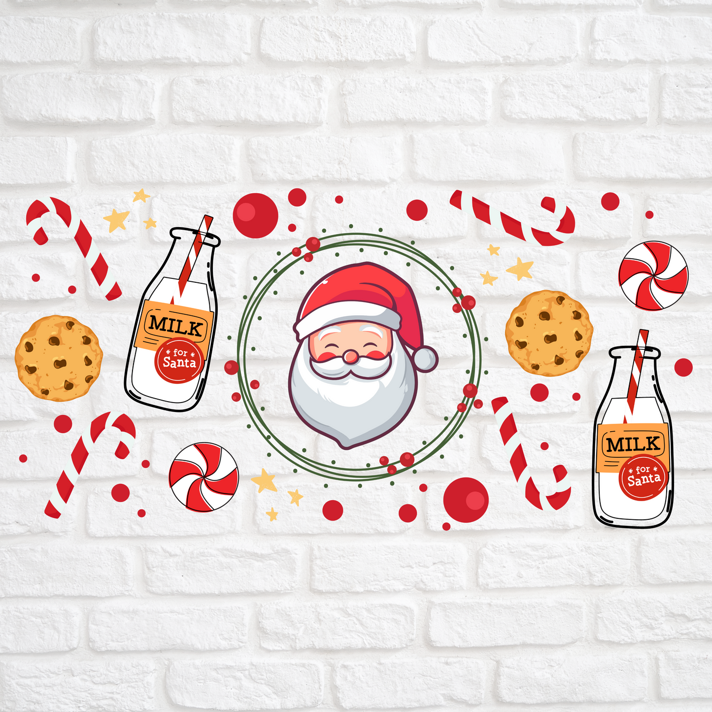 MILK AND COOKIES FOR SANTA - 16oz UV DTF WRAP