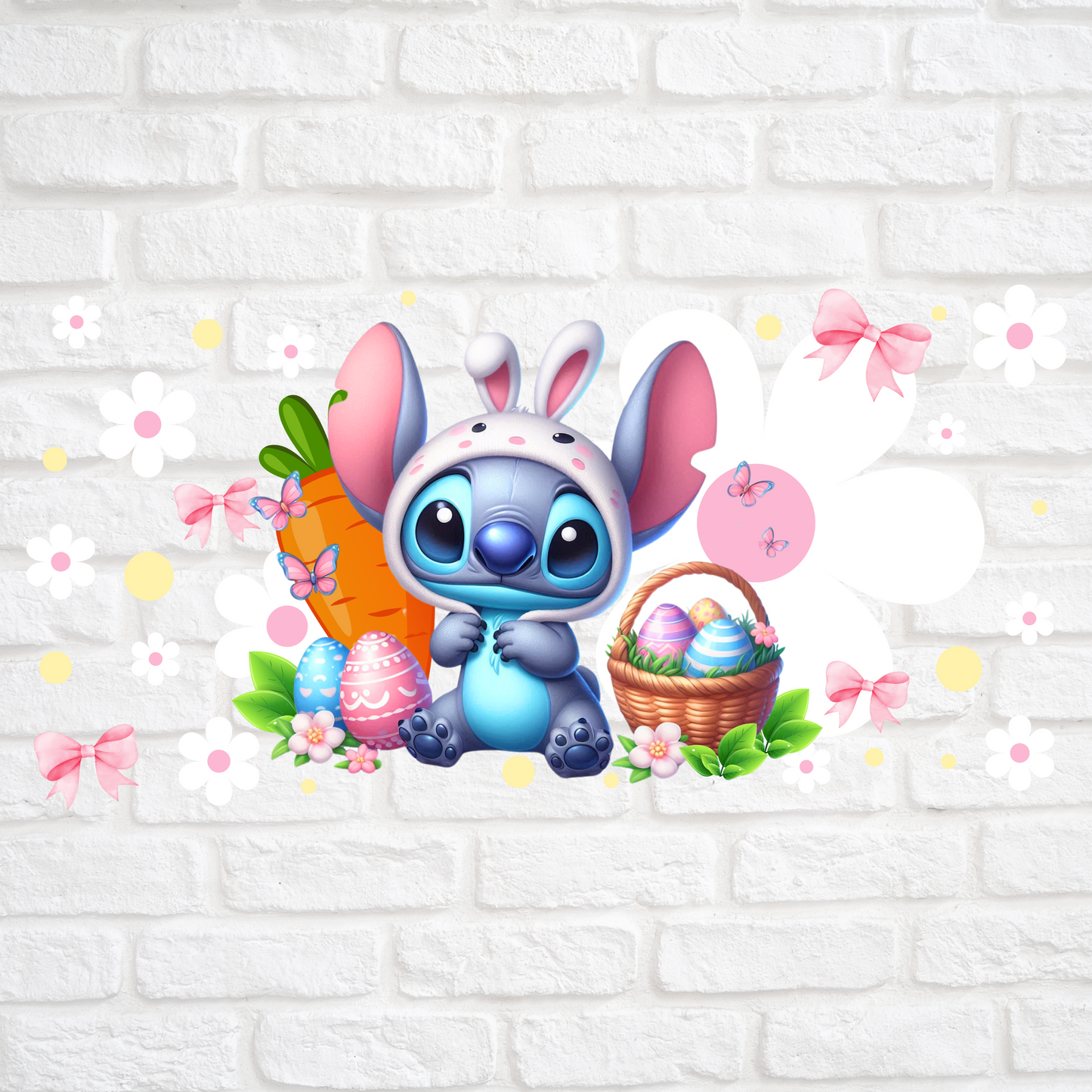 EASTER STITCH DAISIES AND BOWS - 16oz UV DTF WRAP