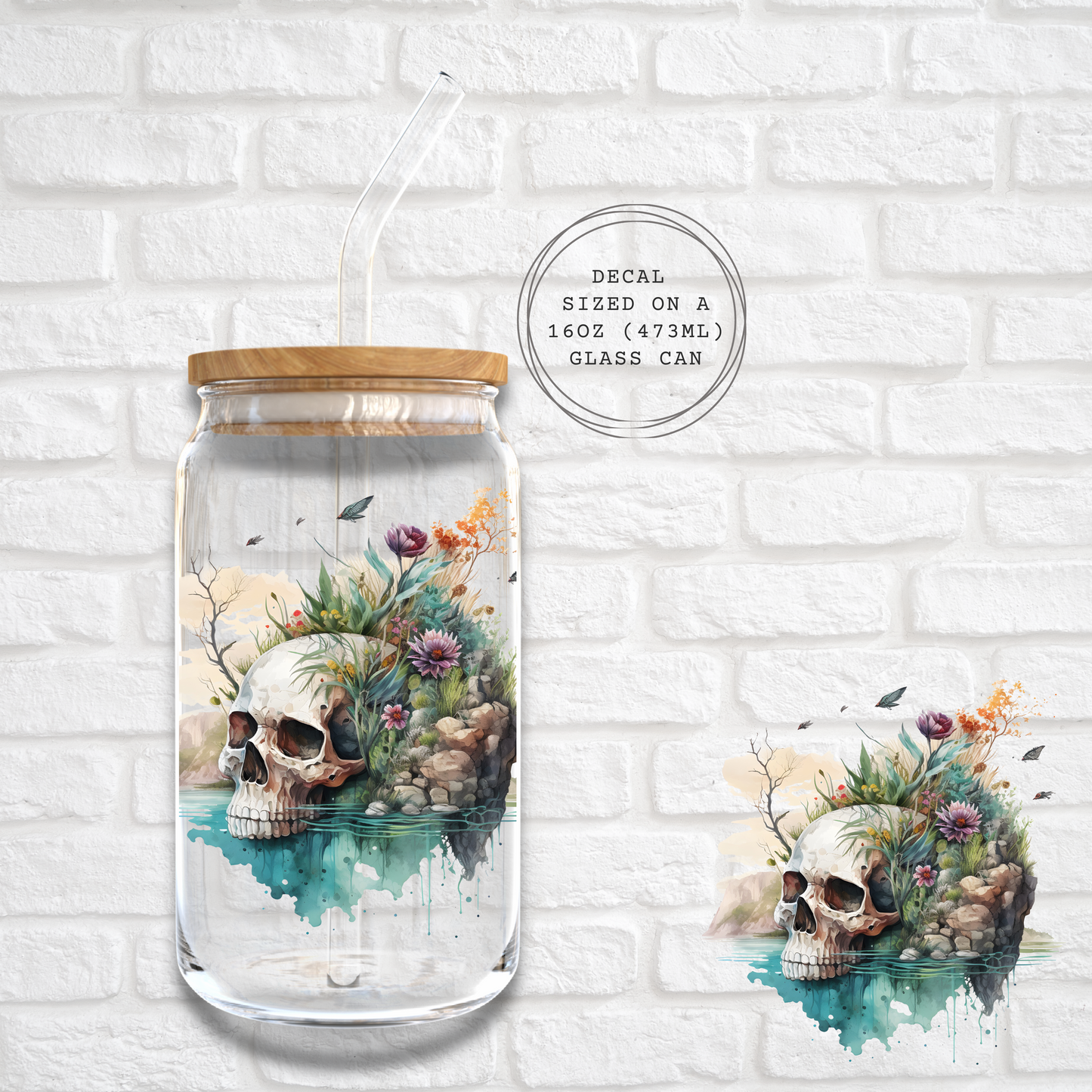 NATURE SKULL - UV DTF DECAL