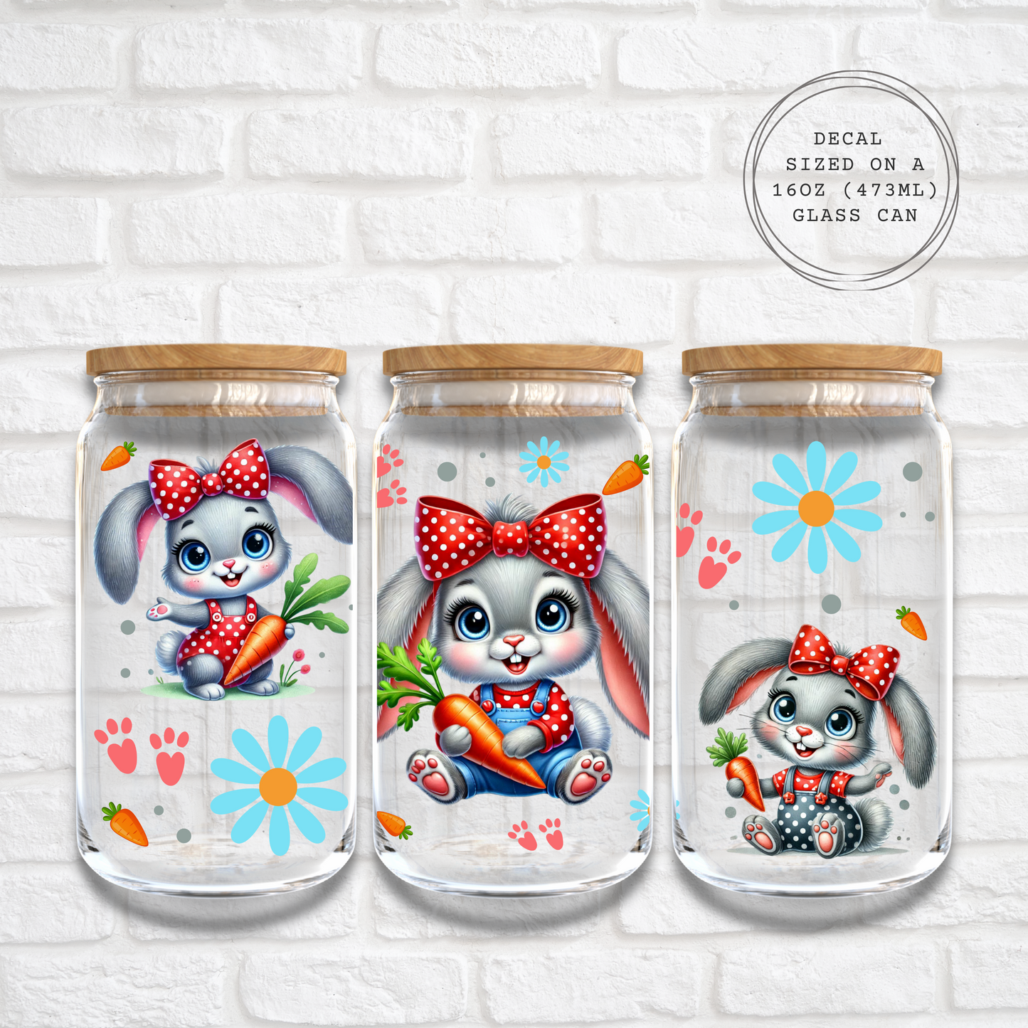 POLKADOT BUNNY - 16oz UV DTF WRAP