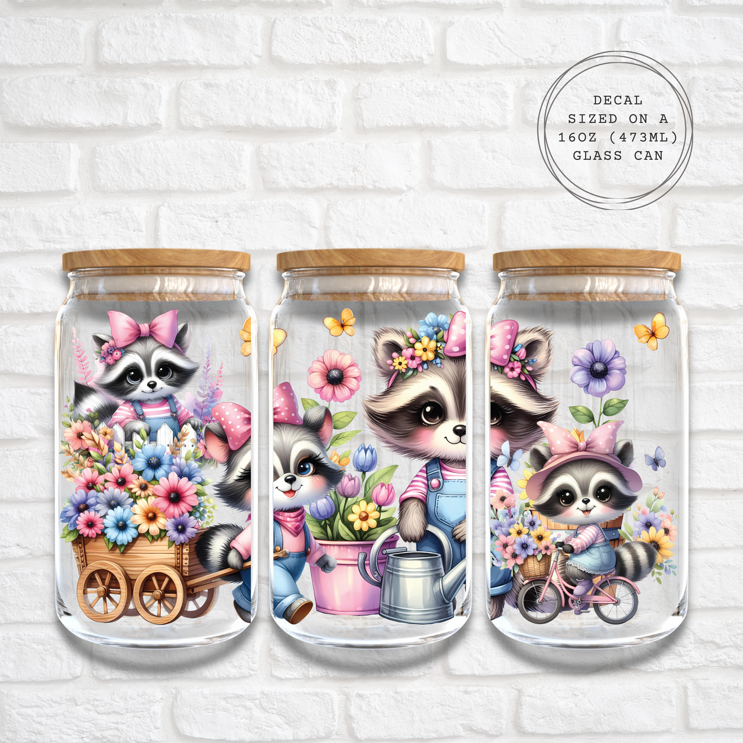 SPRING TIME RACOON - 16oz UV DTF WRAP