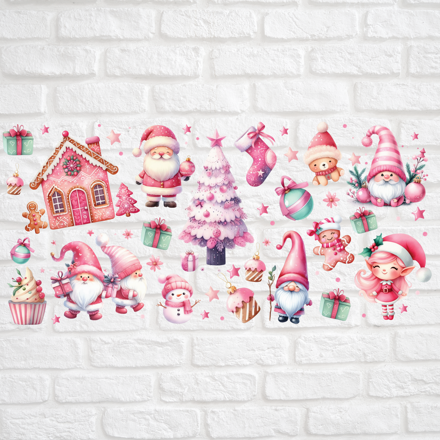 PINK CHRISTMAS - 16oz UV DTF WRAP