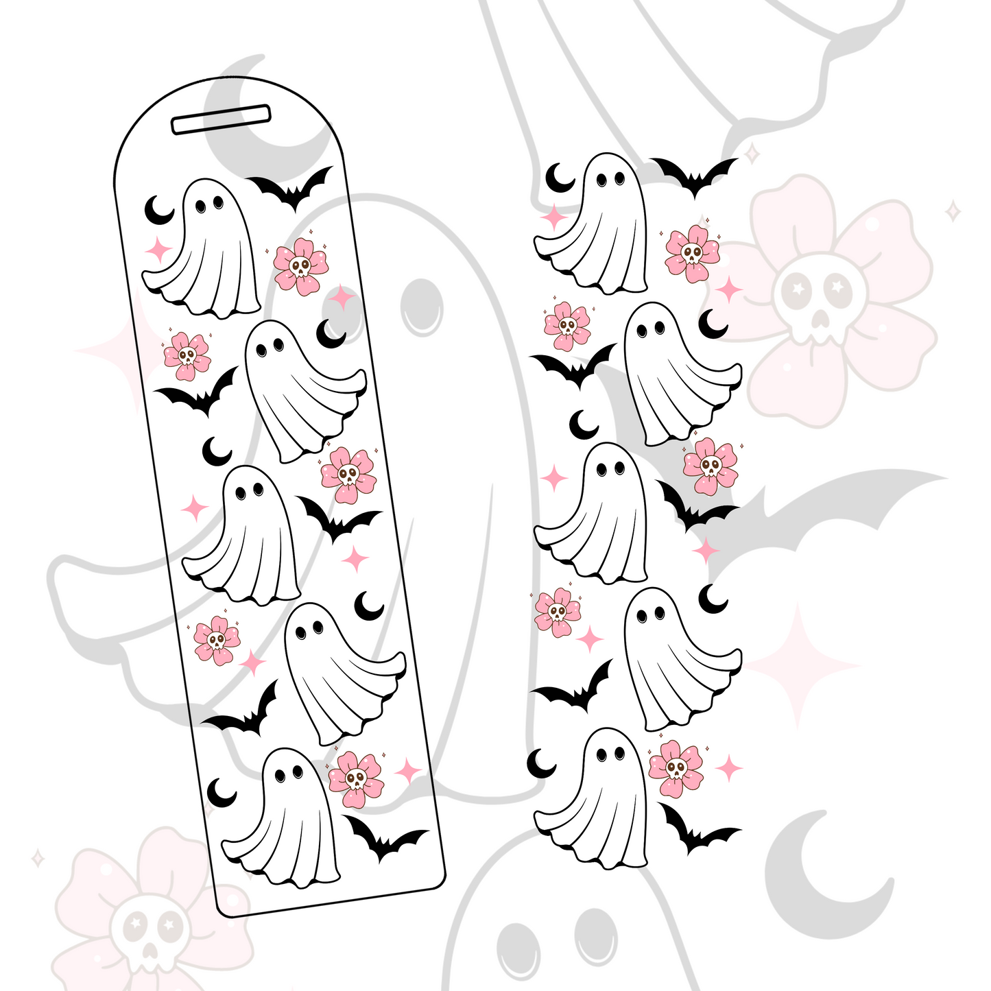 GHOSTY BATS BOOK BOOKMARK UVDTF DECAL