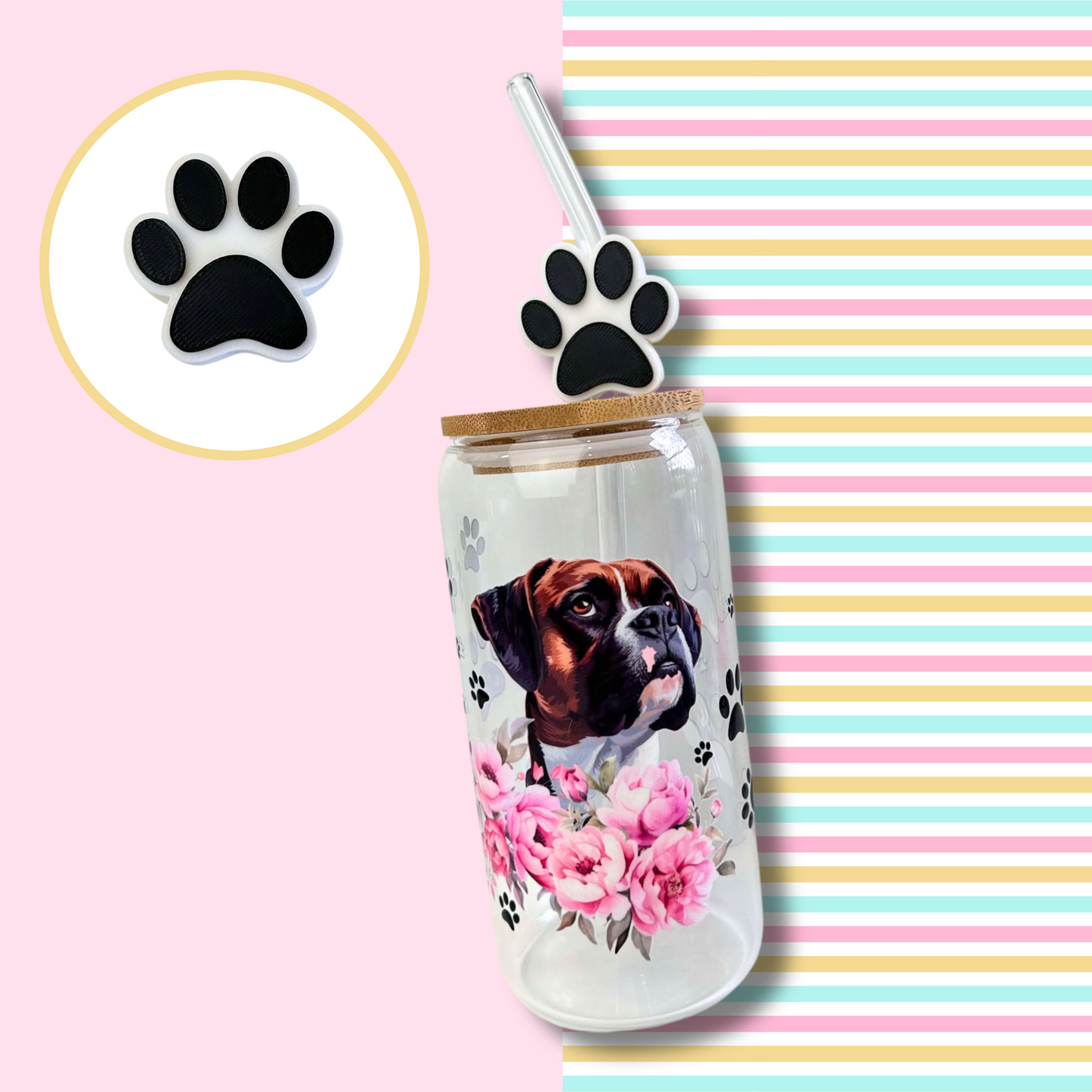 PAW PRINT STRAW TOPPER