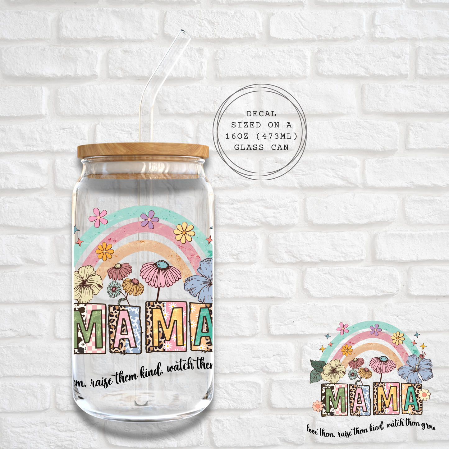 MAMA FLOWERS - UV DTF DECAL