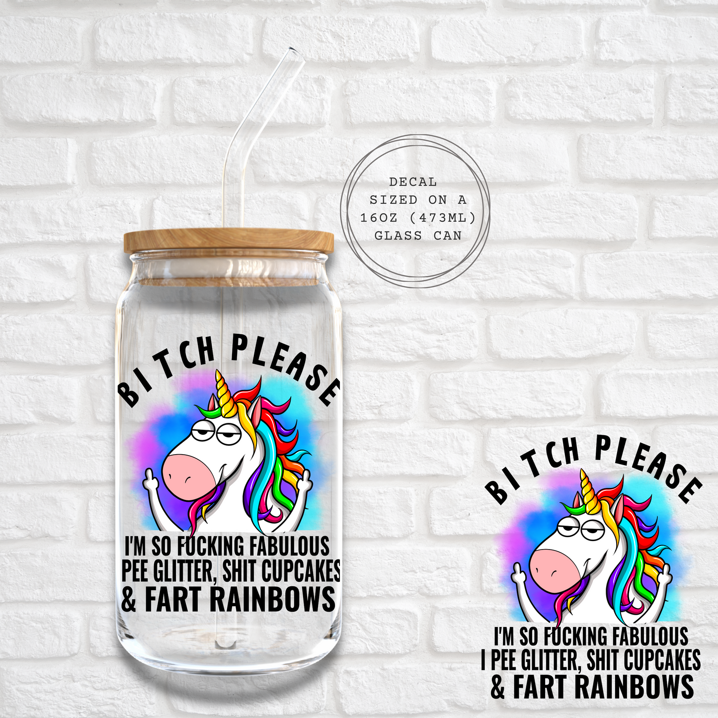 BITCH PLEASE - UV DTF DECAL