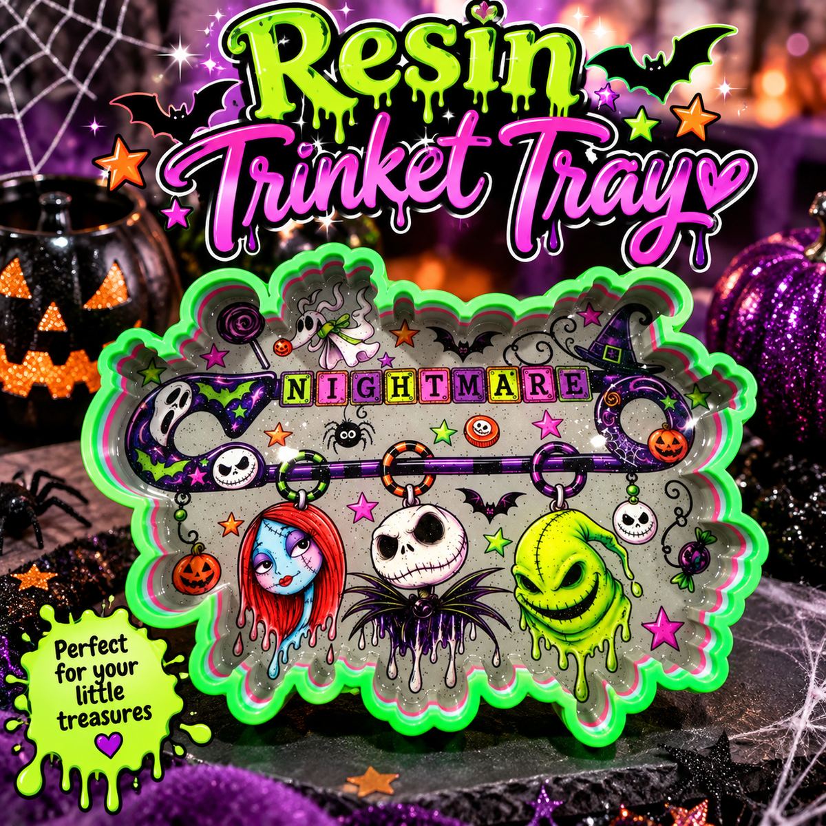 NIGHTMARE BEFORE CHRISTMAS RESIN TRINKET TRAY - READY TO SHIP