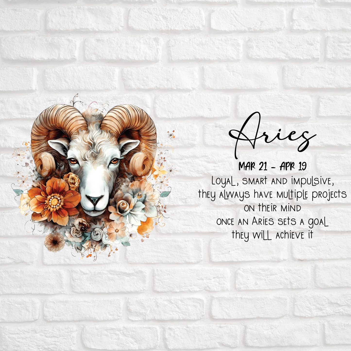 ARIES ZODIAC SIGN - UV DTF DECAL