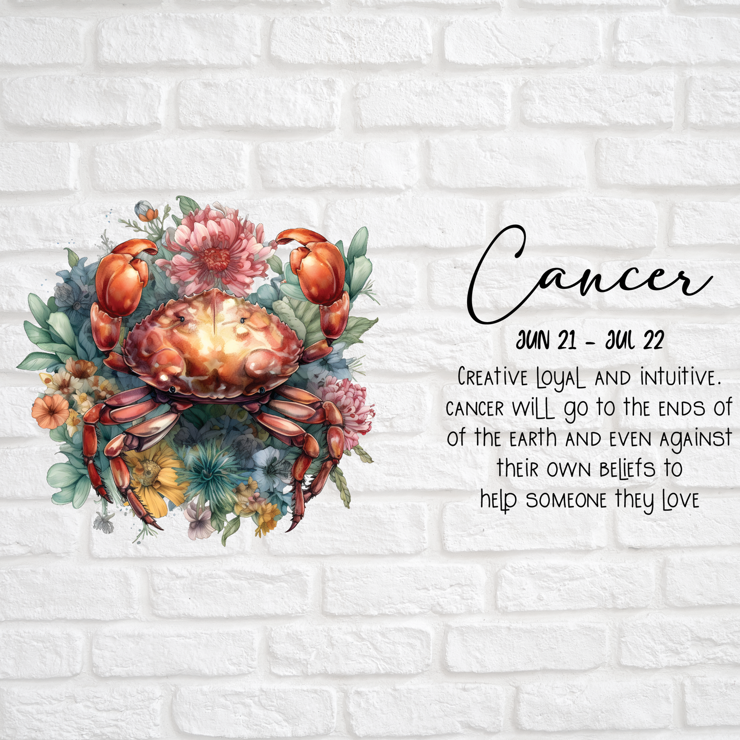 CANCER ZODIAC SIGN - UV DTF DECAL