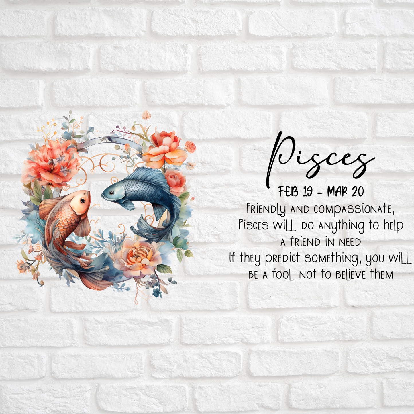 PISCES ZODIAC SIGN - UV DTF DECAL