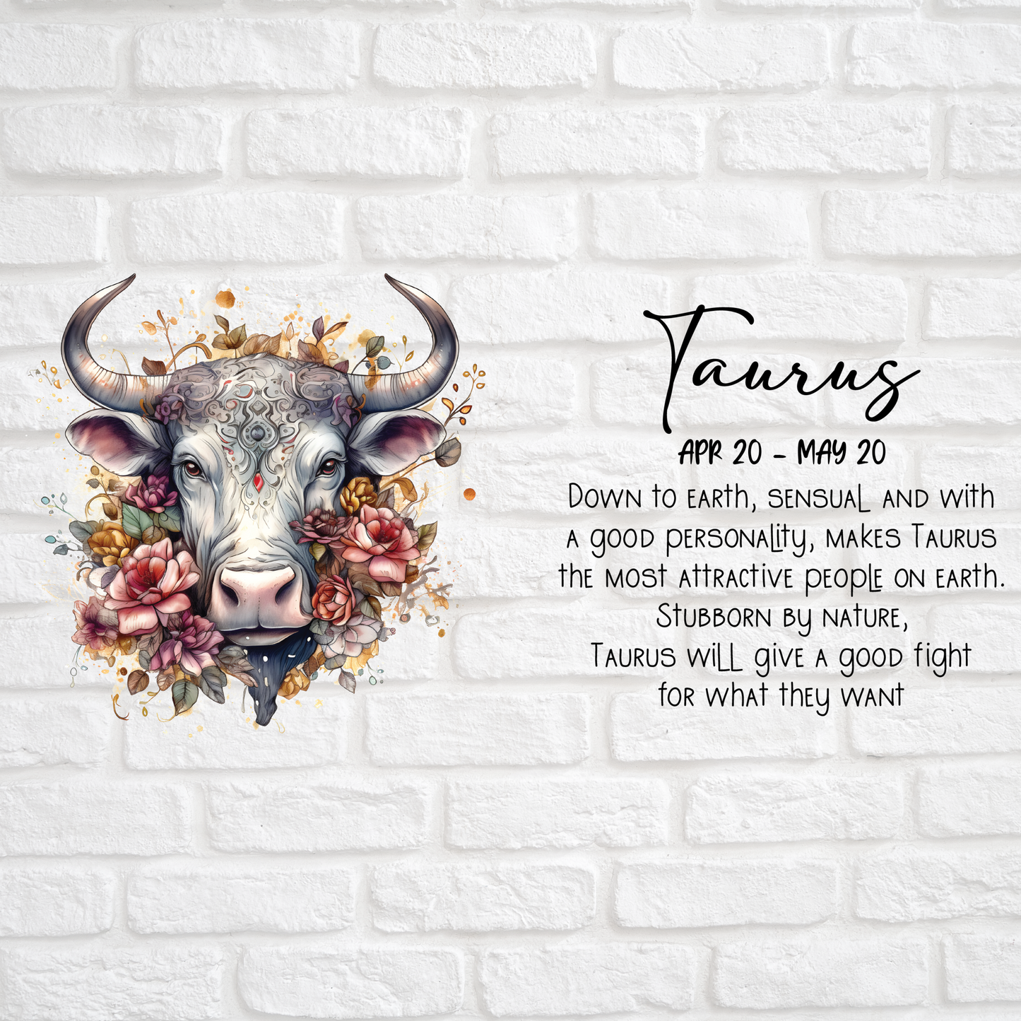 TAURUS ZODIAC SIGN -  UV DTF DECAL
