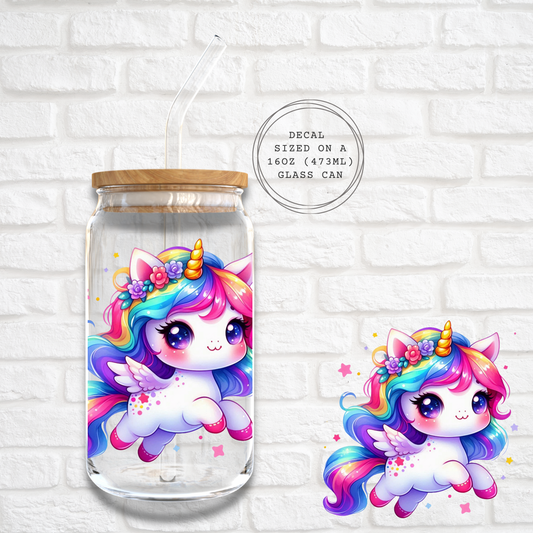 HAPPY UNICORN -  UV DTF DECAL