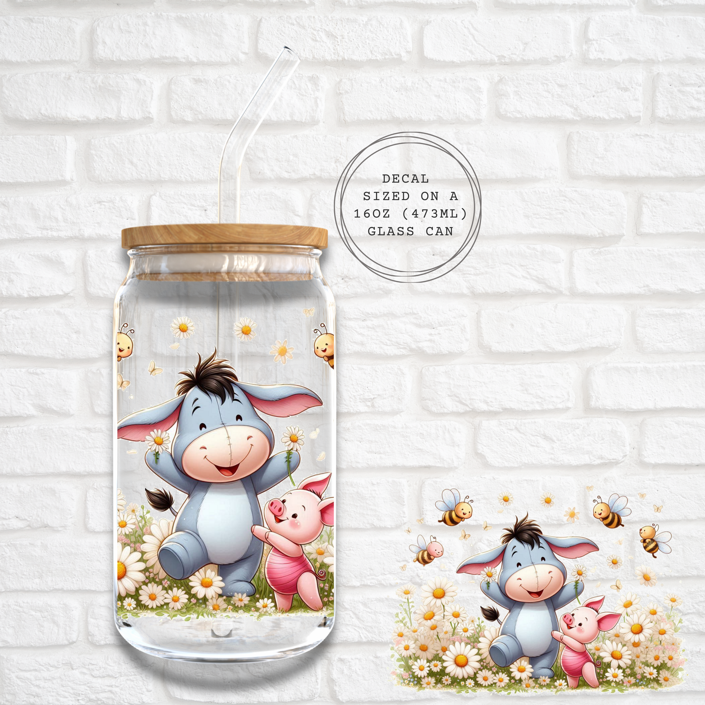 EEYORE AND PIGLET -  UV DTF DECAL