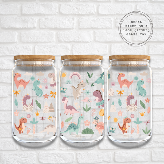 GIRLY DINO - 16oz UV DTF WRAP