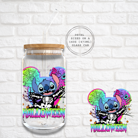 STITCH SPOOKY BOO -  UV DTF DECAL