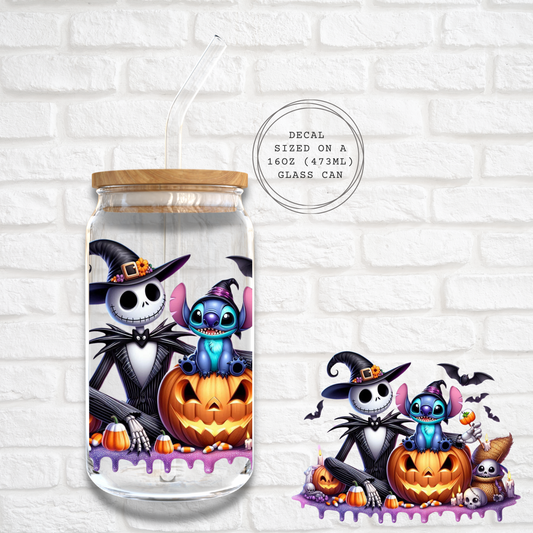 JACK SKELLINGTON AND STITCH DRIP -  UV DTF DECAL