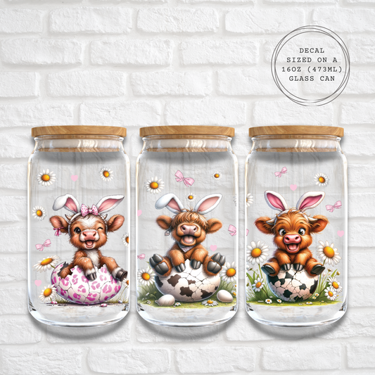 FUNNY EASTER COWS - 16oz UV DTF WRAP