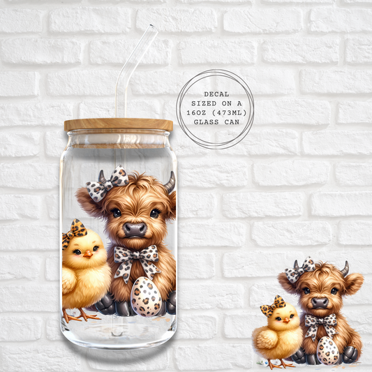 LEOPARD HIGHLAND COW  -  UV DTF DECAL