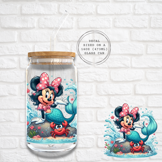 MINNIE MERMAID -  UV DTF DECAL